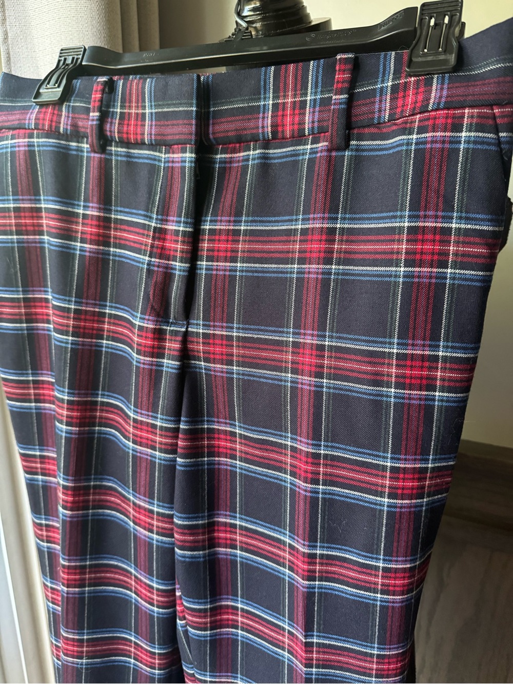 Talbots Hampshire Ankle Navy and Red Plaid Dress Pants 4 petite - Picture 2 of 6